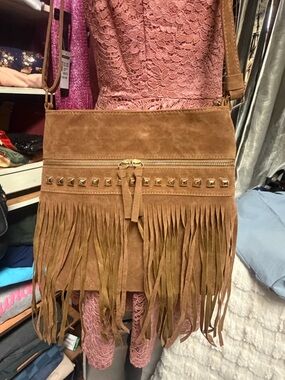 Fringe Crossbody Bag - Brown